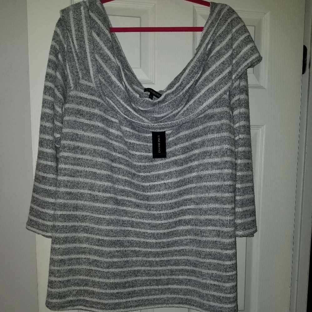 Striped off the shoulder sweater